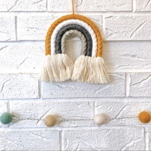 Rainbow Wall Hanging Boho Decor Tri-Color